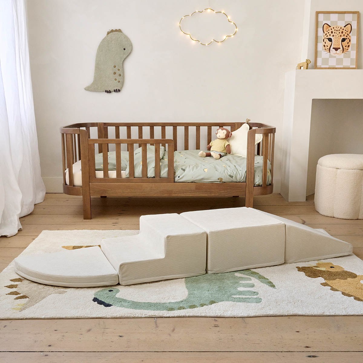 Petite Amélie | Jeu de construction en mousse | 4 blocs | Velours côtelé beige | Ensemble de motricité pour enfant | Doux et facile à entretenir (Petite Amélie) - Image 1