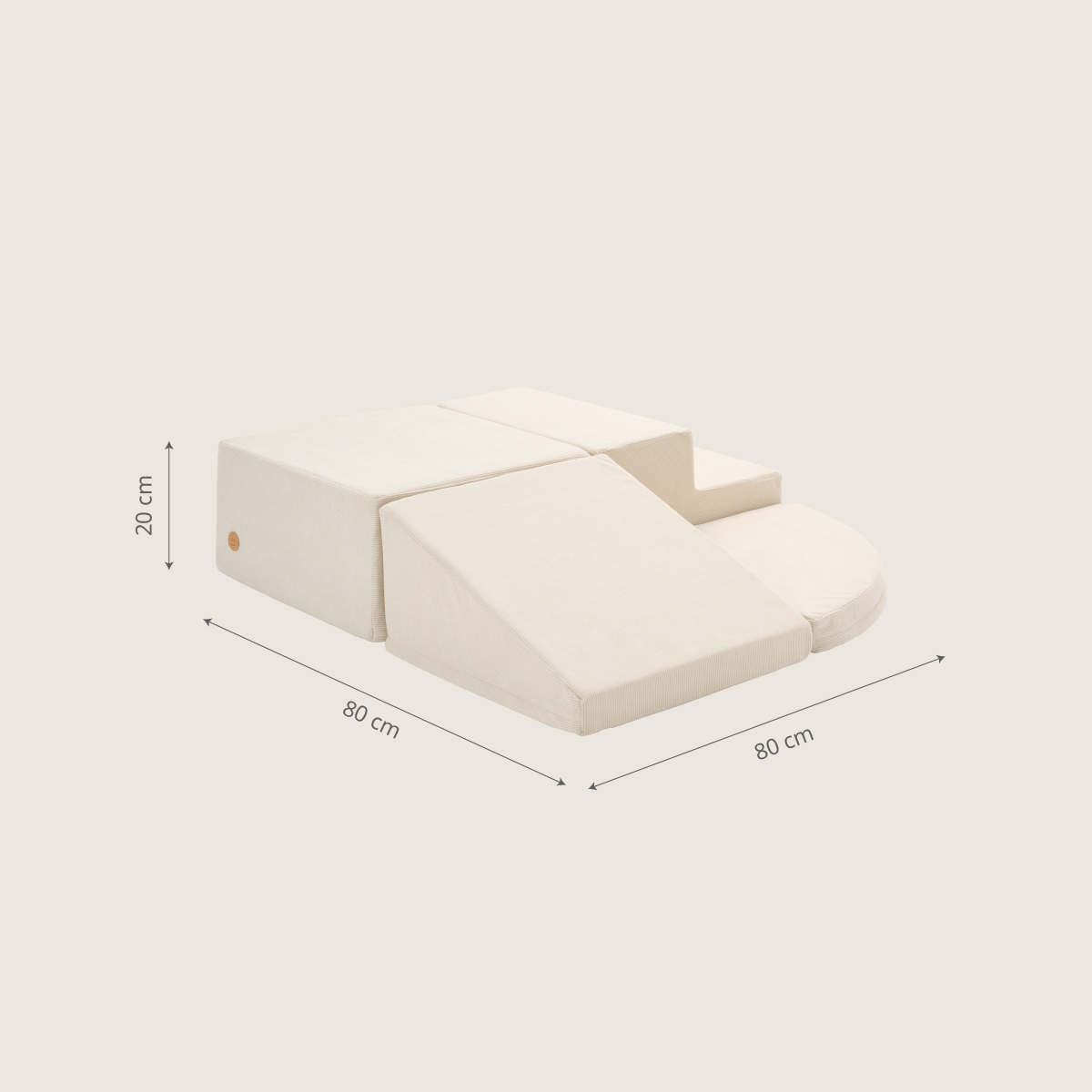 Petite Amélie | Jeu de construction en mousse | 4 blocs | Velours côtelé beige | Ensemble de motricité pour enfant | Doux et facile à entretenir (Petite Amélie) - Image 3