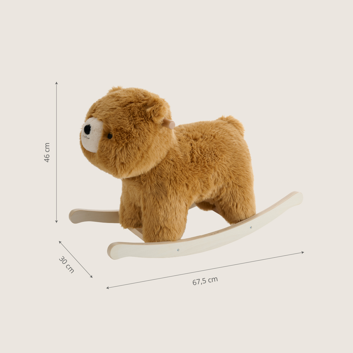 Petite Amélie | Cheval à bascule Ours | Peluche en bois certifié FSC | Marron et blanc | Jouet d'éveil pour enfant collection Forêt (Petite Amélie) - Image 4