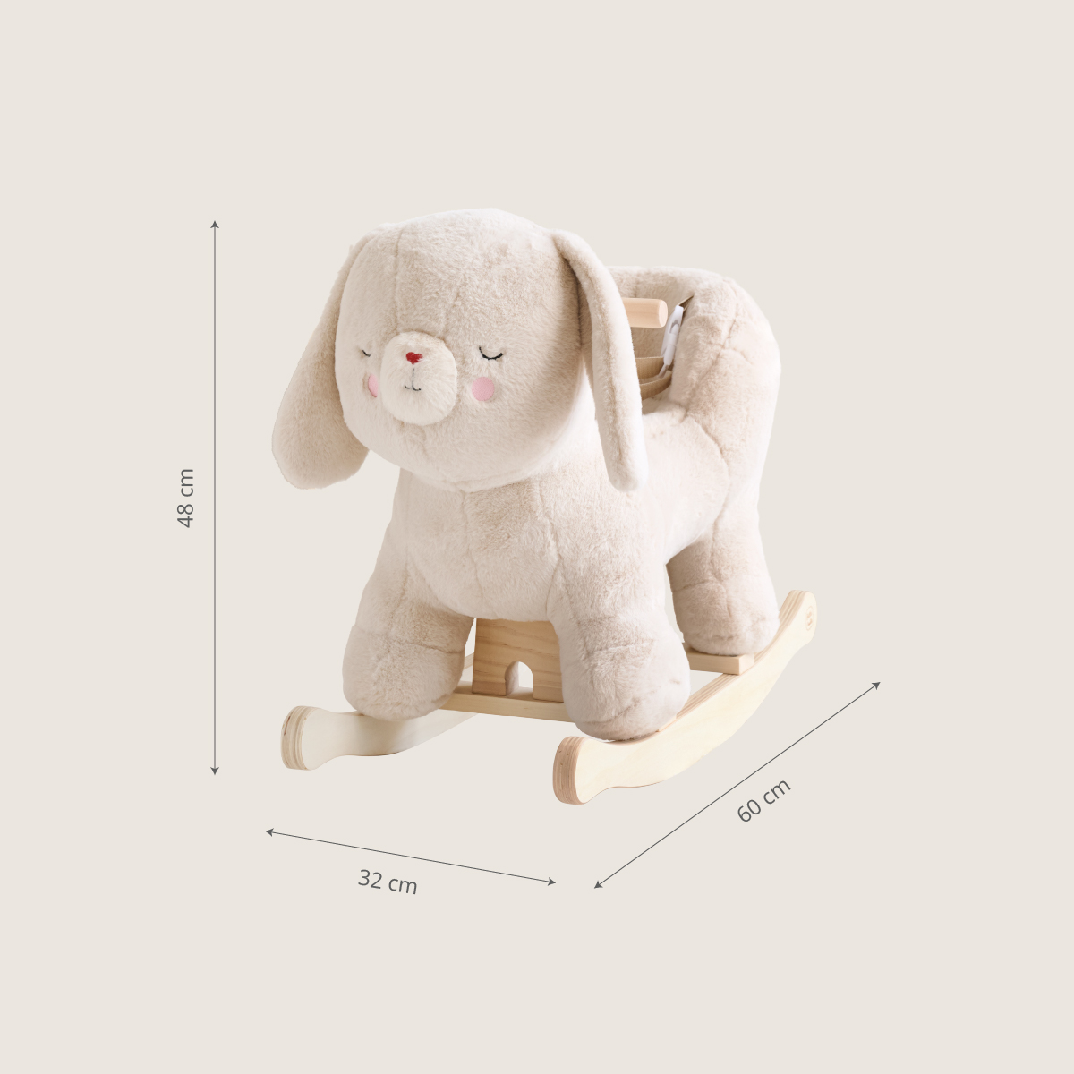 Petite Amélie | Cheval à bascule Lapi | Peluche lapin en bois FSC | Beige | Hauteur de siège 29 cm (Petite Amélie) - Image 4