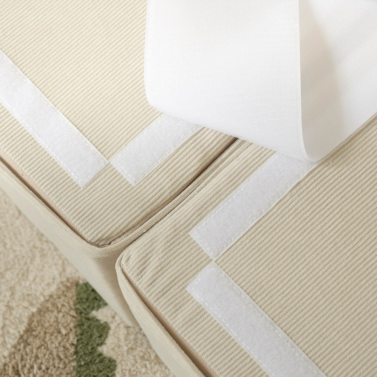 Petite Amélie | Jeu de construction en mousse | 4 blocs | Velours côtelé beige | Ensemble de motricité pour enfant | Doux et facile à entretenir (Petite Amélie) - Image 4