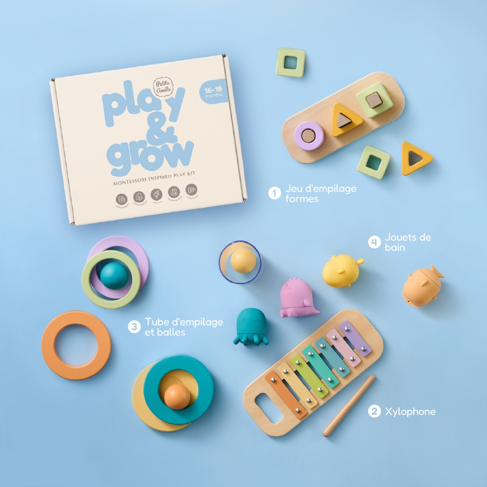 Petite Amélie | Coffret de jeux Montessori | Jeu d'éveil éducatif en bois et silicone | 16-18 mois | Kit complet pour le développement de l'enfant (Petite Amélie) - Image 11