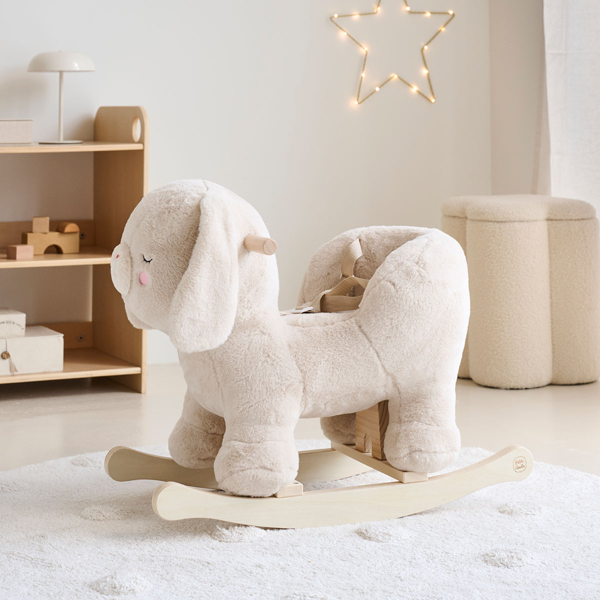 Petite Amélie | Cheval à bascule Lapi | Peluche lapin en bois FSC | Beige | Hauteur de siège 29 cm (Petite Amélie) - Image 6