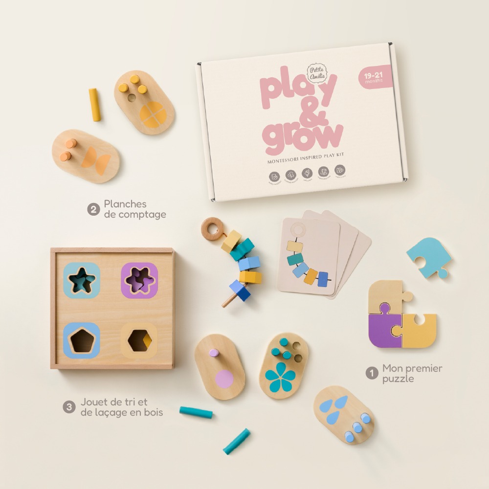 Petite Amélie | Coffret de jouets Montessori | Kit de jeu Play & Grow en bois certifié FSC | Éveil et motricité | 19-21 mois (Petite Amélie) - Image 7