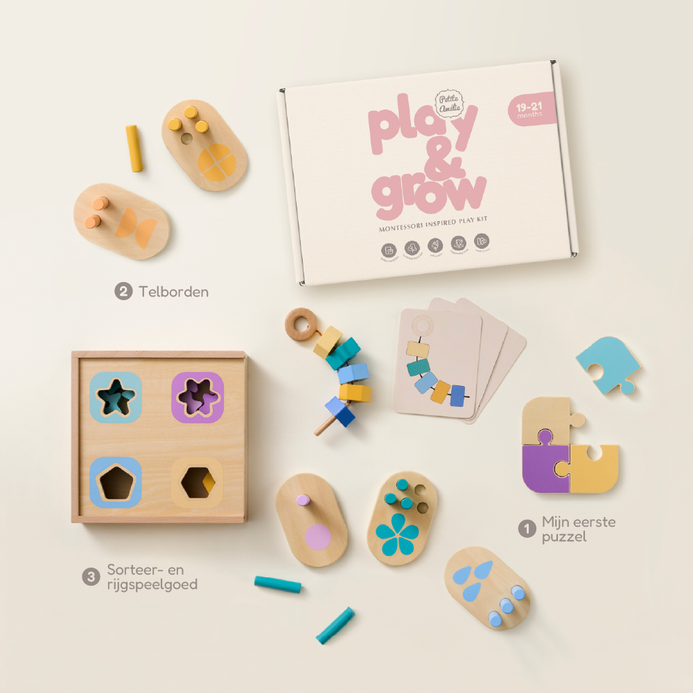 Petite Amélie | Coffret de jouets Montessori | Kit de jeu Play & Grow en bois certifié FSC | Éveil et motricité | 19-21 mois (Petite Amélie) - Image 7