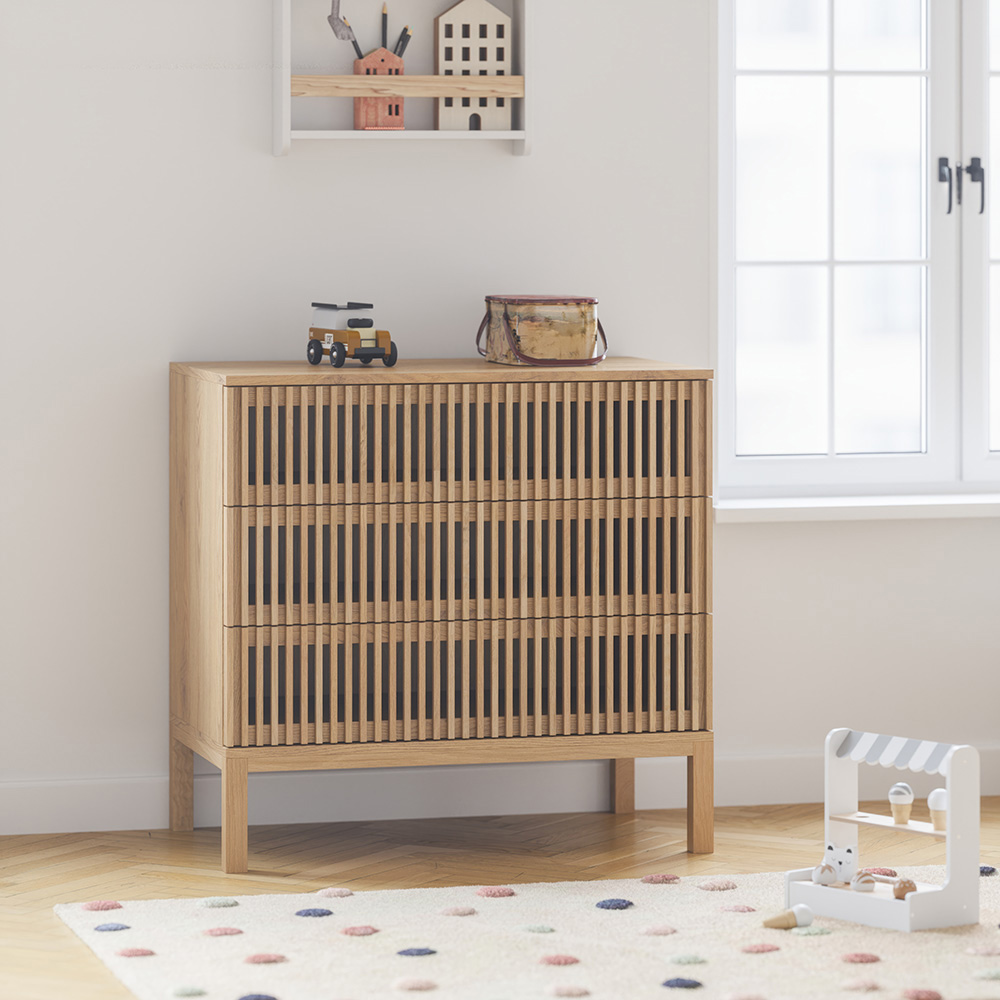 Petite Amélie - Petite Amélie Commode Japandi | Chêne naturel | Style scandinave épuré | Commode enfant robuste en bois | Design moderne et intemporel