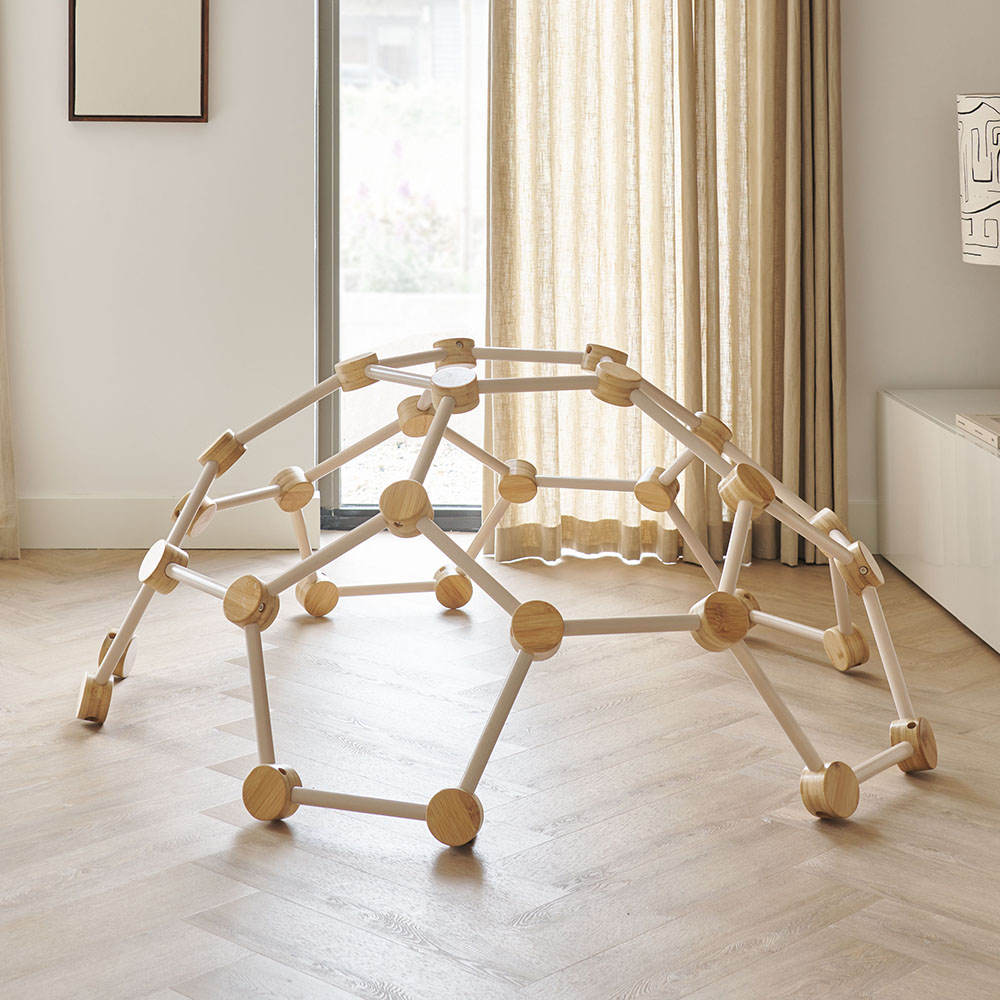 Petite Amélie - Petite Amélie | Dôme d'escalade Igloo | Bambou durable | Bois et blanc | 150x60 cm | Structure de jeu robuste pour enfants pour le jardin et maison