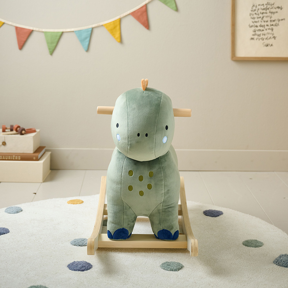 Petite Amélie | Cheval à bascule DINO | Jouet enfant 12 mois | Polyester rembourré et bois | Vert | Design dinosaure (Petite Amélie) - Image 6