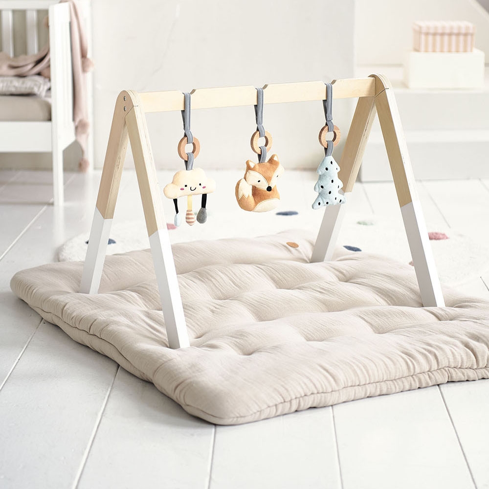 Moukkey Portique D'Éveil Bébé Bois, Arche Éveil Bébé, Arche De Jeu en Bois  Bébé Trapèze avec 3 Jouets pour Bébé pour Enfants Gym Jouet éducatif pour