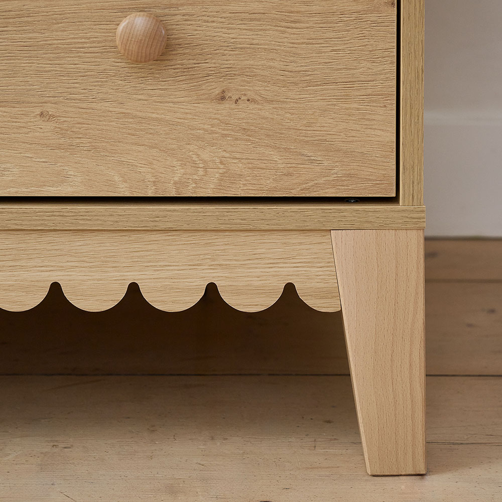 Petite Amélie Armoire-penderie enfant Cannelle | bois de chêne naturel et hêtre massif | avec tiroir et penderie | pour chambre de bébé et enfant (Petite Amélie) - Image 4