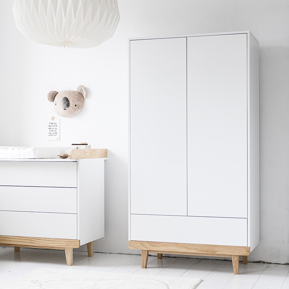 Armoire enfant blanche et bois Cerise Petite Amélie