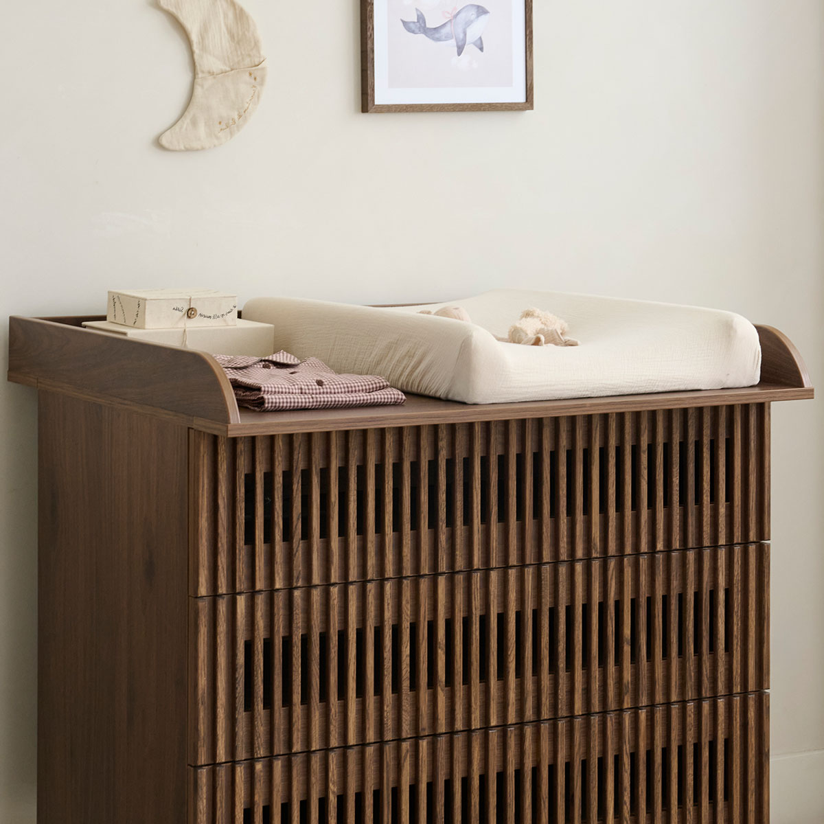 Plan à langer pour commode «Japandi» | Wenge