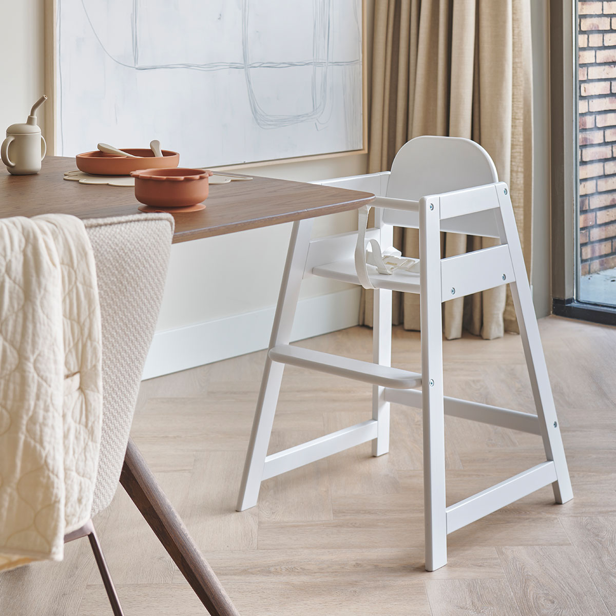 Petite Amélie Chaise haute enfant Milo | Bois de hêtre massif | Blanc | 80 cm (Petite Amélie) - Image 2