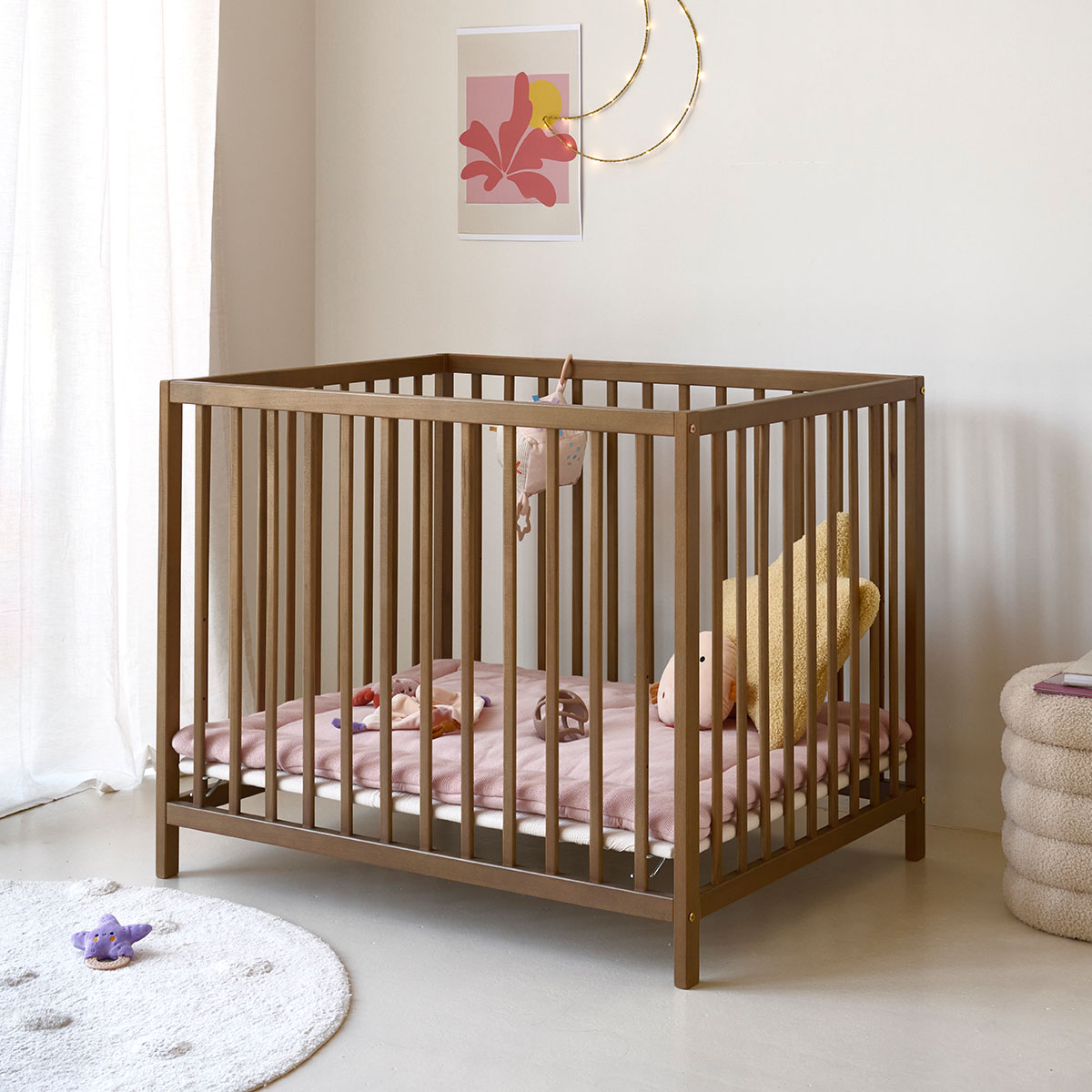 Petite Amélie - Petite Amélie Parc Bébé Nois | Réglable en hauteur | Cocoa | 75x95 cm