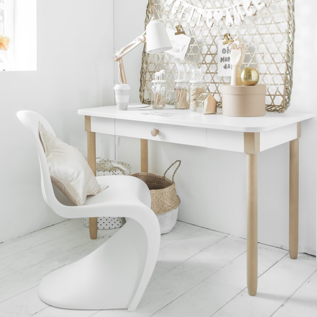 Bureau enfant / Coiffeuse «BOCCA» blanc