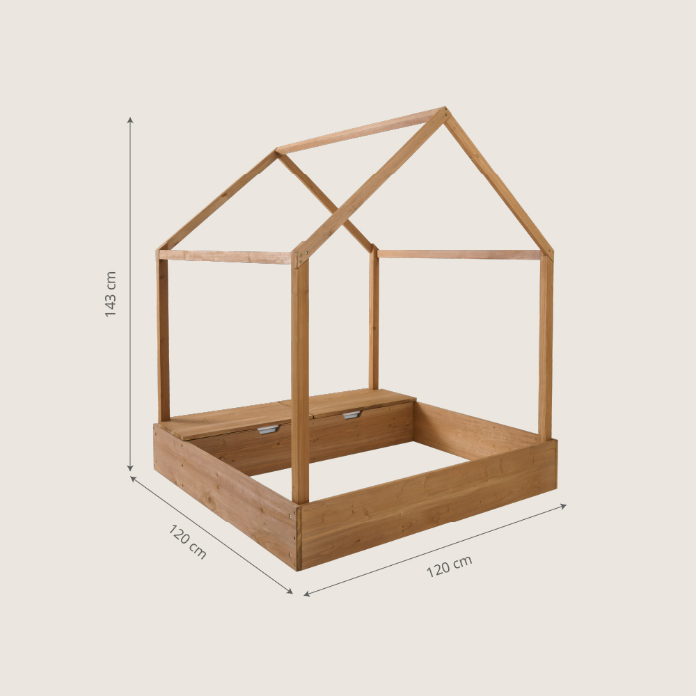 Petite Amélie | Cabane de jardin pour enfant avec bac à sable | Collection Provence | Bois FSC résistant | Cabane en bois rustique pour extérieur (Petite Amélie) - Image 4