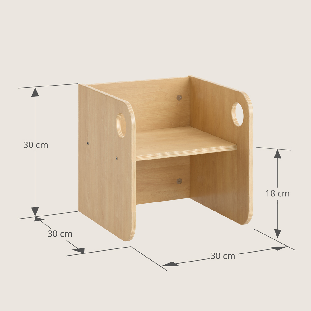 Petite Amélie | Set de table et chaises Montessori Ellipse | En bois | Naturel | Pour enfants | Design ergonomique avec coins arrondis (Petite Amélie) - Image 6