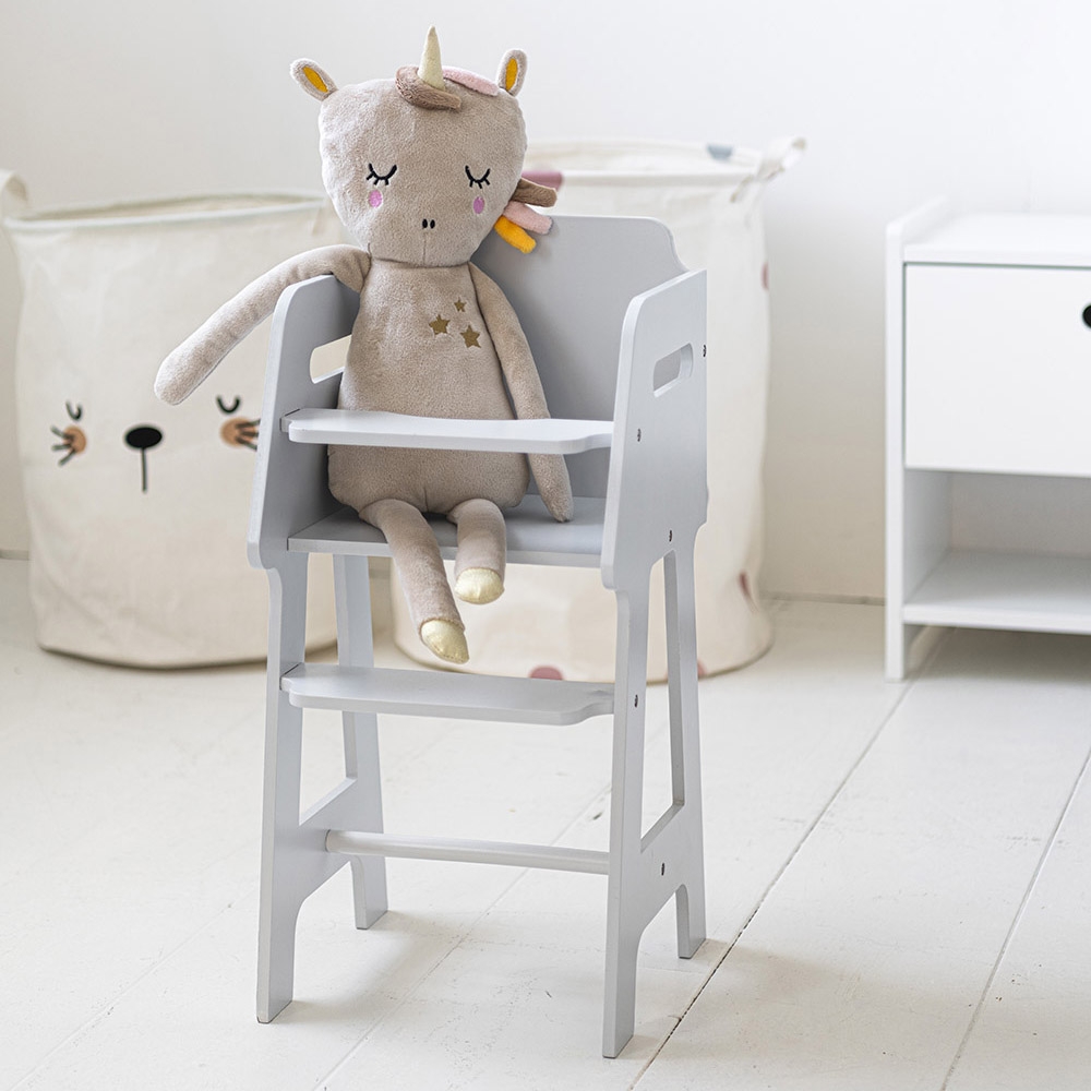 Chaise haute pour poupée Colombe - Gris clair