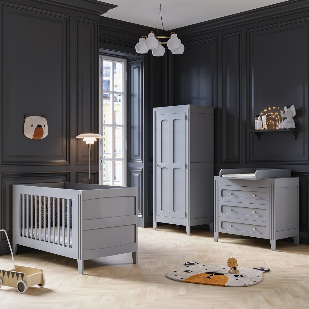 Chambre bébé complète MILENNE évolutive en bois gris