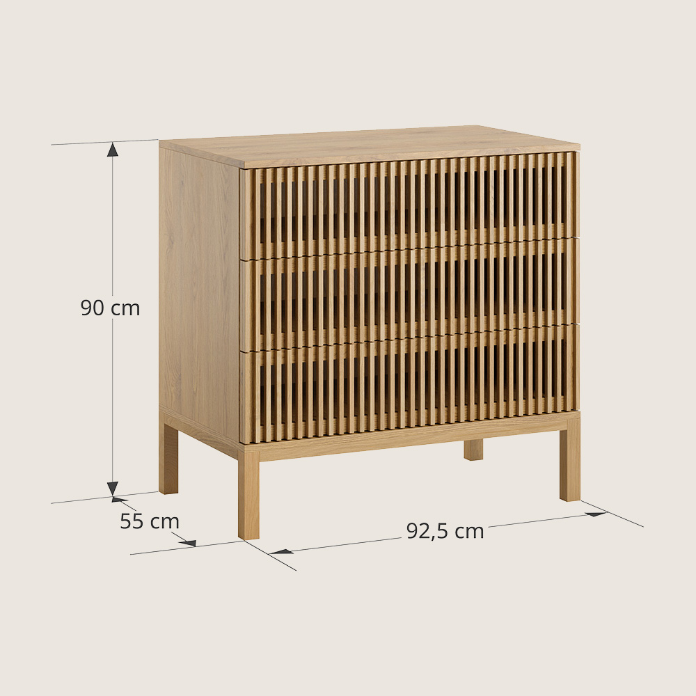 Petite Amélie Commode Japandi | Chêne naturel | Style scandinave épuré | Commode enfant robuste en bois | Design moderne et intemporel (Petite Amélie) - Image 5