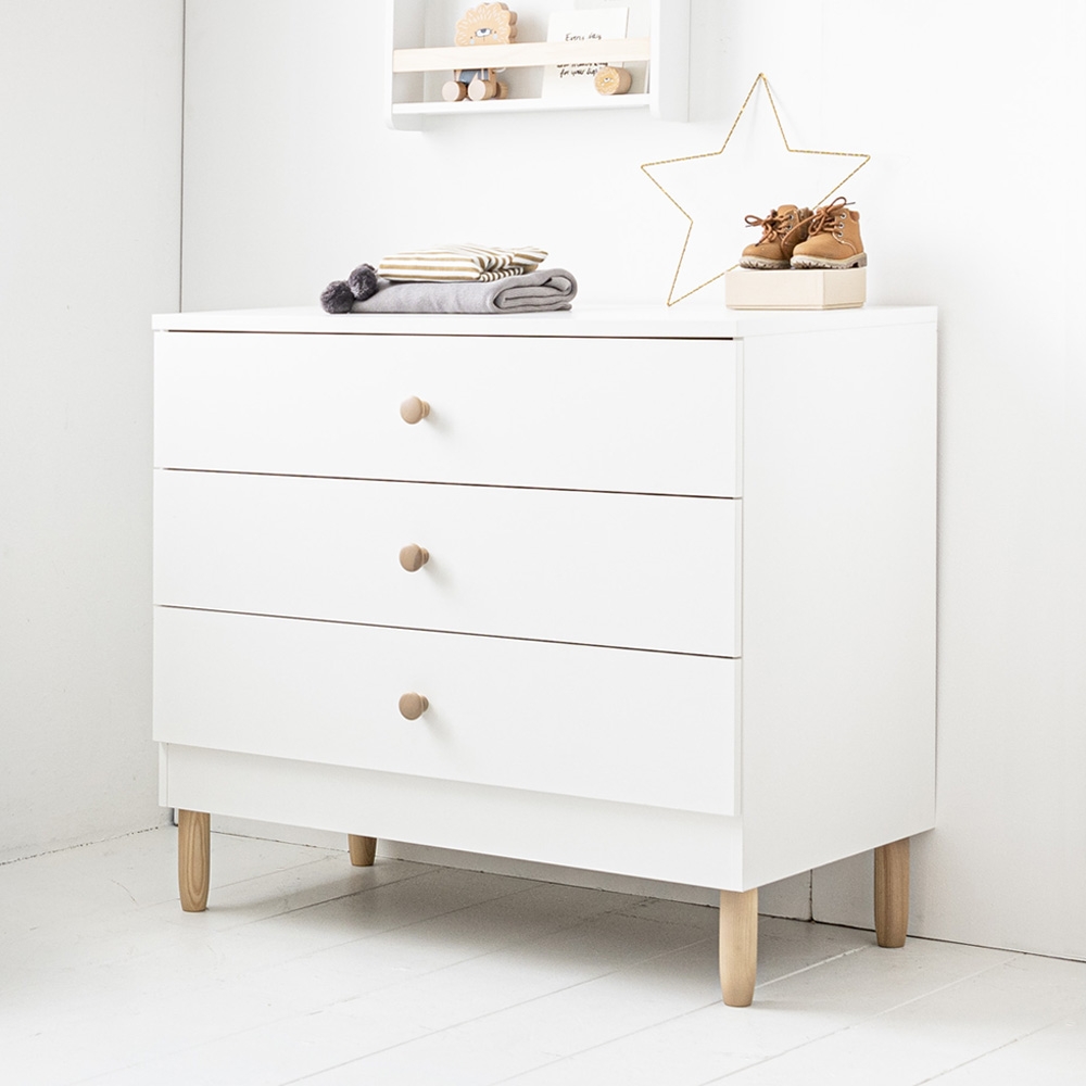 Petite Amélie | Commode à langer Bocca | Design scandinave | Blanche | 55 cm de profondeur | Rangement avec tiroirs soft-close pour chambre bébé (Petite Amélie) - Image 2