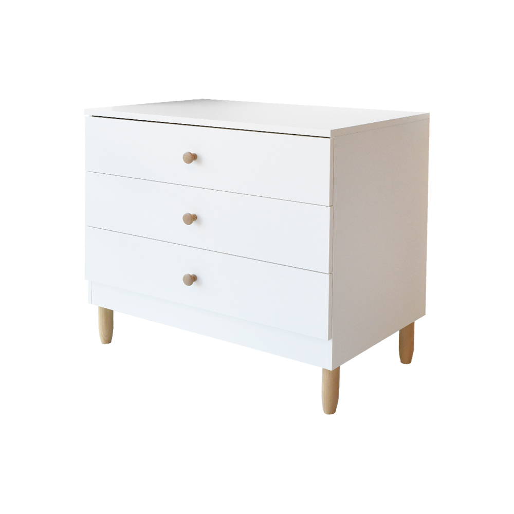 Petite Amélie | Commode à langer Bocca | Design scandinave | Blanche | 55 cm de profondeur | Rangement avec tiroirs soft-close pour chambre bébé (Petite Amélie) - Image 5