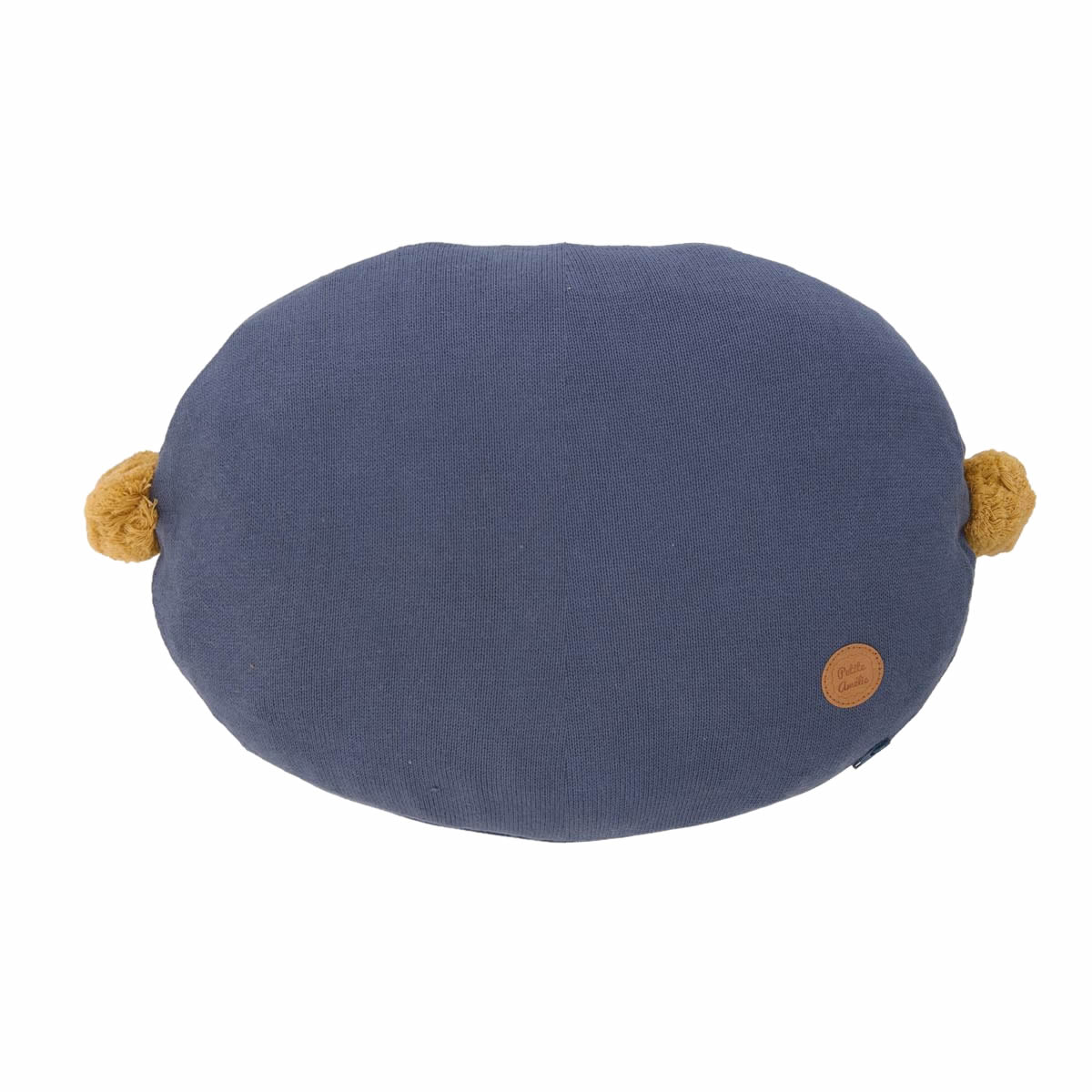 Coussin pour enfant avec pompons | Bleu et jaune