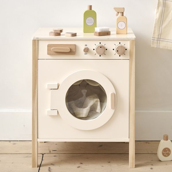 Jouet machine à laver en bois «Chantilly» | 10 accessoires incl. | Beige