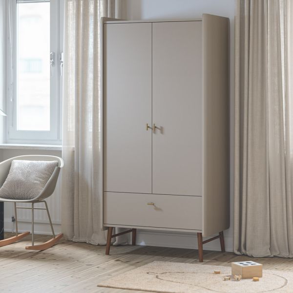 Armoire enfant avec rangement et penderie modulable bleue H124cm - RETIF