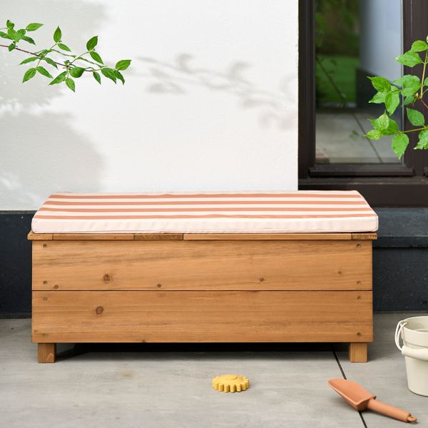 Banc enfant en bois avec jeux sensoriels integres par Petite Amélie