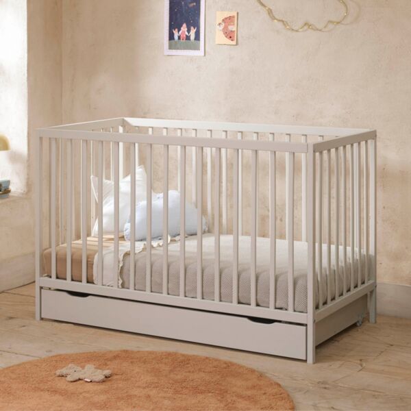 Lit bébé bois «Hêtre» | 60 x 120 cm | Beige