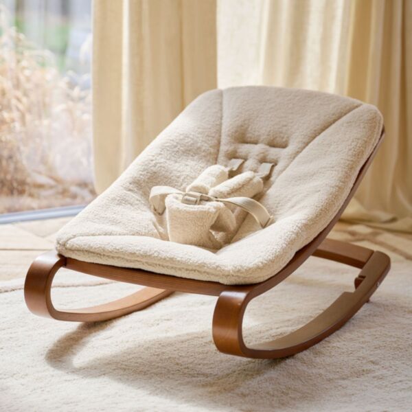 Transat bébé «Cocoon» | Beige teddy et noyer