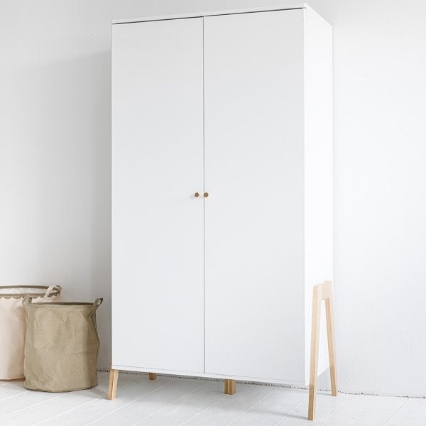 Armoire enfant rangement et penderie blanche Melo