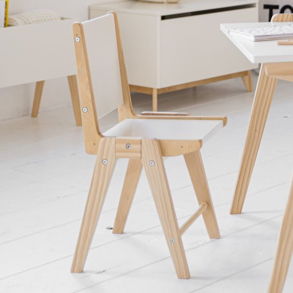 Petite table 2 chaises enfant bois fsc scandi Couleur blanc Zeller