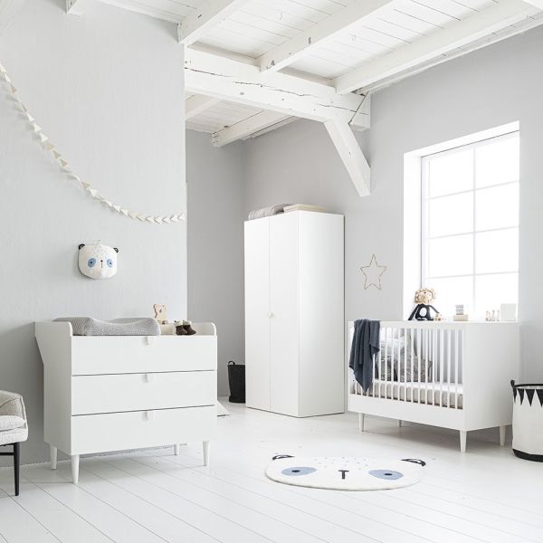 chambre bebe blanche lit bebe evolutif commode armoire etoile Petite Amélie