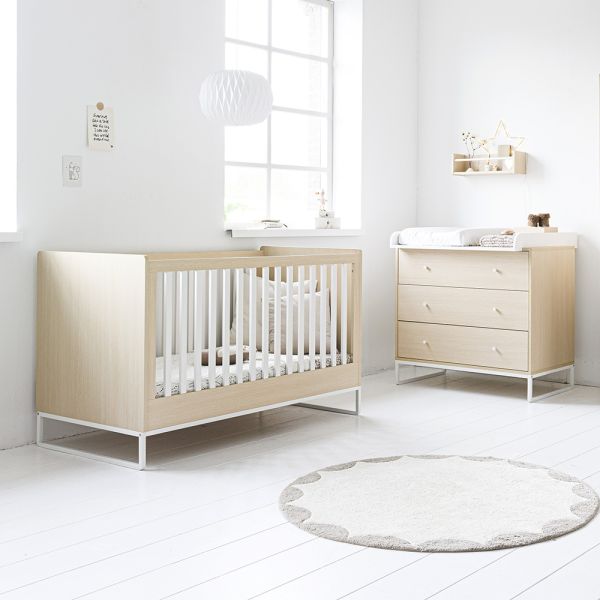 chambre bebe complete 2 elements naturel lit bebe evolutif commode Petite Amélie