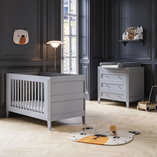 chambre de bebe gris retro vintage milenne vox