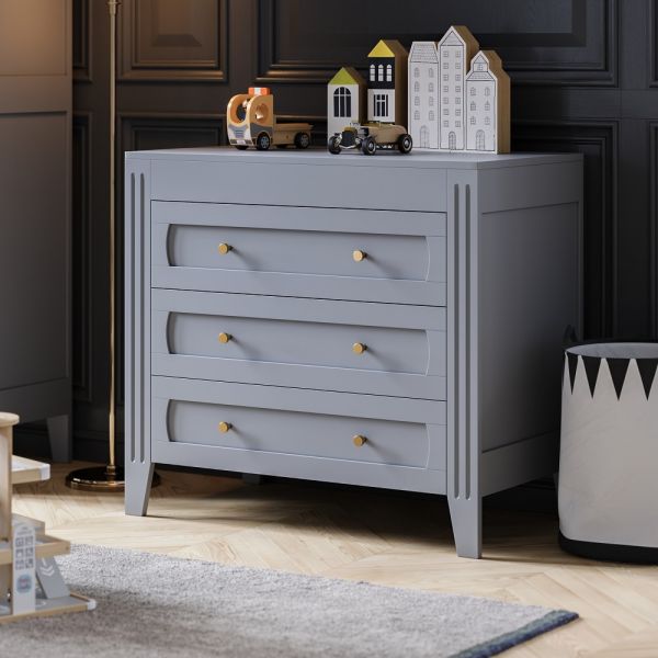 Chambre bébé duo MILENNE en bois Gris : design et évolutive