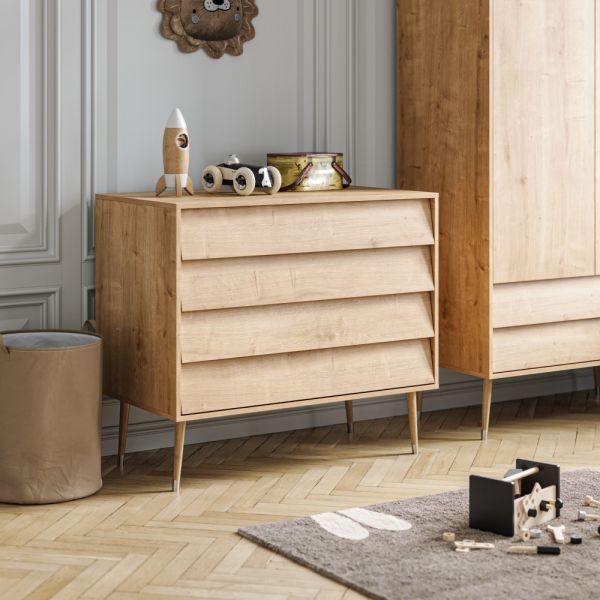 commode tiroirs amortisseurs bois retro bosque Petite Amélie