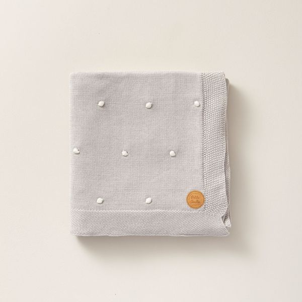 couverture bebe coton bio blanc gris clair 80x100 Petite Amélie