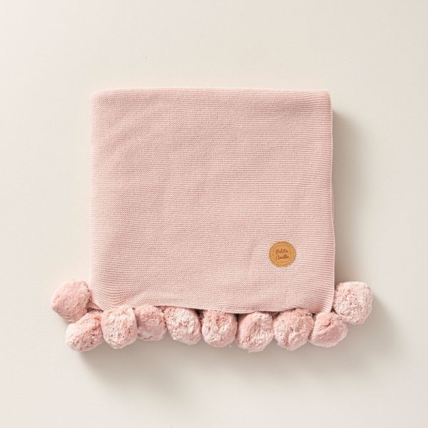 couverture bebe pompons rose 80x100 Petite Amélie