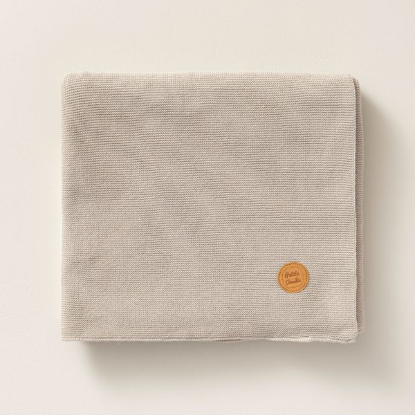 couverture coton bio rayures beige marron 100x150 Petite Amélie