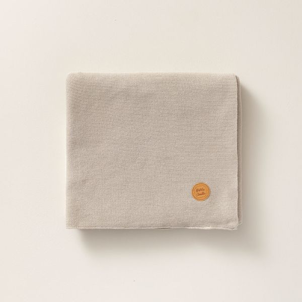 couverture cotonbio rayures beige marron 80x100 Petite Amélie