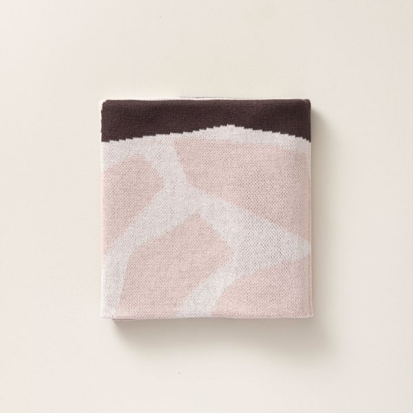 couverture enfant motif rose coton tricot 80x100 Petite Amélie