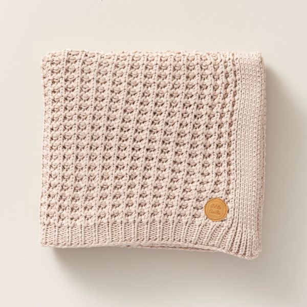 couverture enfant sable beige coton tricote 100x150 Petite Amélie