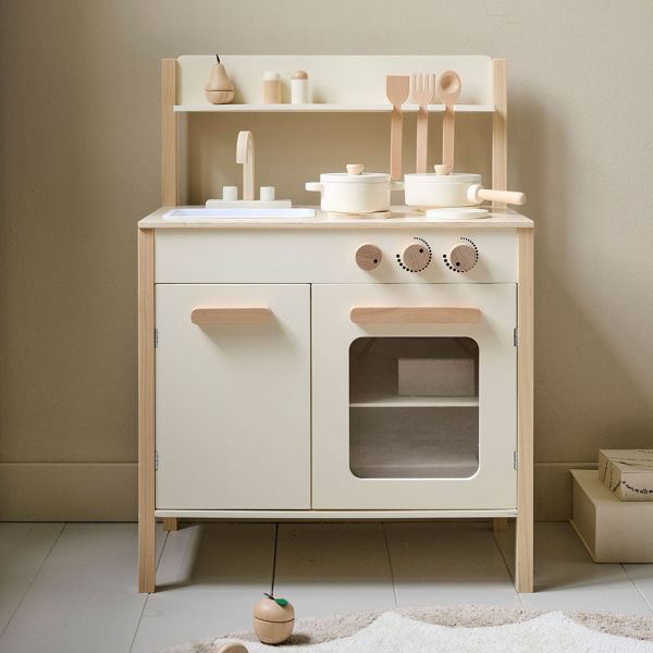 Cuisine en bois enfant «Chantilly» | 10 accessories incl. | Beige