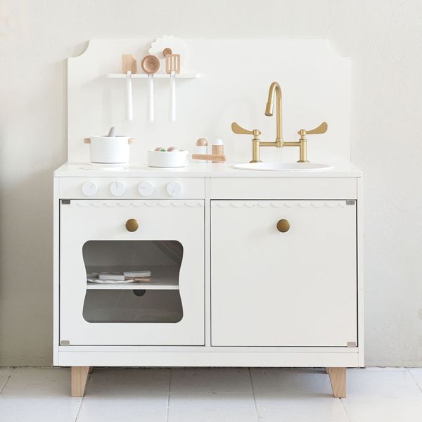 Cuisine enfant bois blanche avec accessoires - OOGarden