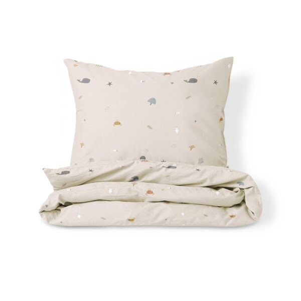 PARURE DE LIT POUR ENFANT 120X150 «MER» | BEIGE