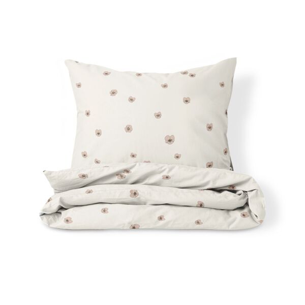 PARURE DE LIT 140 X 200 CM «PANSY» | BEIGE-ROSE