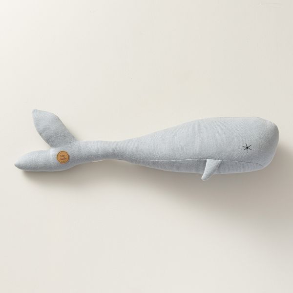 doudou baleine coussin peluche coton gris bleu Petite Amélie